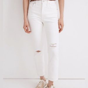 Madewell The Perfect Vintage Crop Jean - White Destroy Edition Size 24